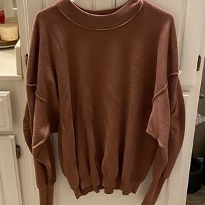 Free People Mauve Fitted Hem Sweater